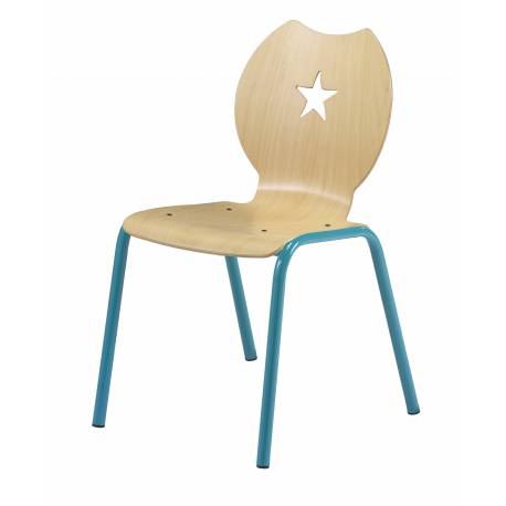 Chaise coques bois maternelle étoile NEMO